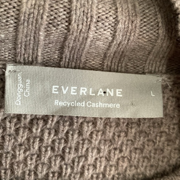 EVERLANE Stoopwaffle Recycled Cashmere Crewneck Sweater In Heather Sand Size L - Picture 7 of 8